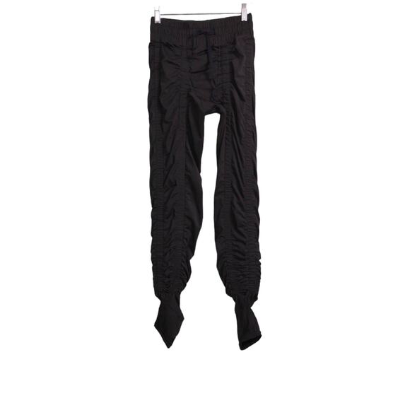 Agogie Womens Resistance Leggings Pants Black High Rise Drawstring Ruched +40 L - Picture 1 of 9